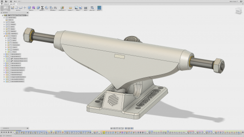 The completed CAD model of the truck in Fusion 360.