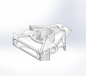 The unibody chassis for a kevlar-reinforced 3D printed combat robot.