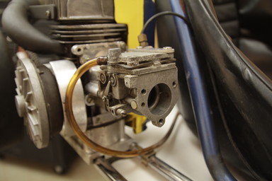 The air intake of a go-kart.