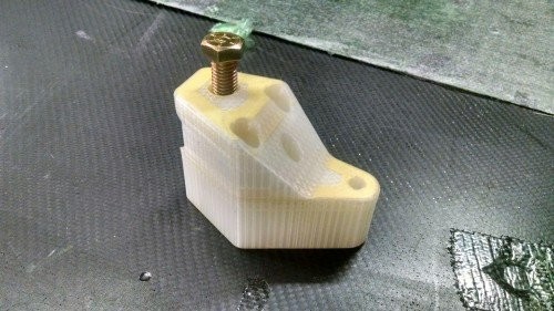 The bracket holds a powerful linear actuator, designed to take on heavy loads,