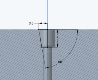The taper allows clearance for extra material.