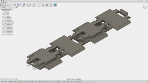 The start of a design using fiber-reinforced living hinges.