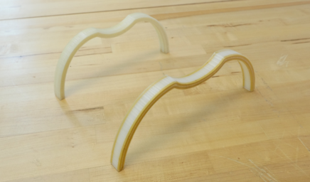 Landing gear for a quadcopter 3D printed out of Kevlar reinforced nylon.