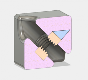 The piece and nut can be put in during a pause,, and then the printer can finish printing over them.
