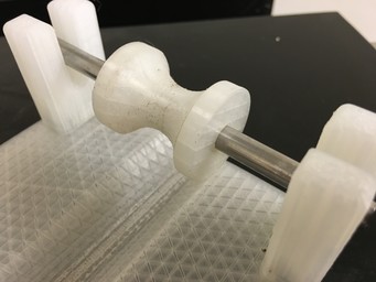 A 3D printed roller resistant to chemical solvents in Whitford's manufacturing line.