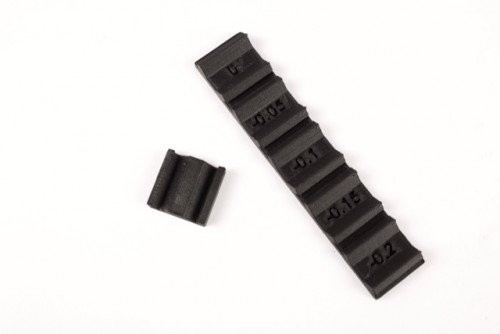 This unit test confirms offset tolerances before I print the full chassis.