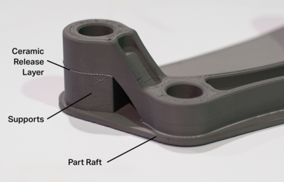 a 3d printed metal part, showing details of the additive manufacturing process