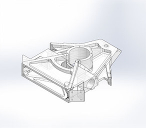 The unibody chassis for a kevlar-reinforced 3D printed combat robot.