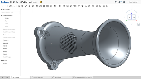 Design of a 3D printed intake restrictor.