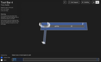 3D printed tool rack in Eiger
