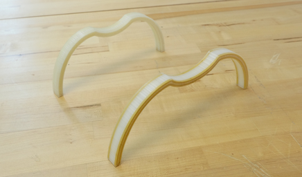 The 3D printed landing gear for the Snotbot.