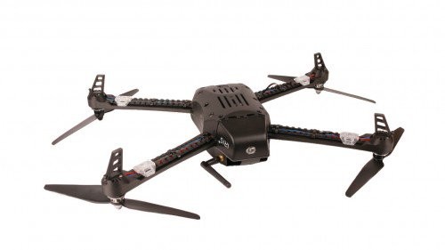 A bottom view of the 3d printed drone