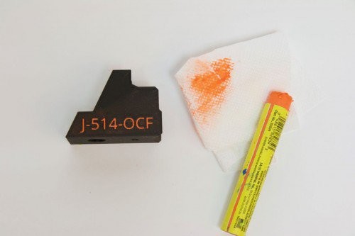 Now the engraved 3D printed part is labeled and ready to go!