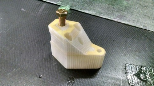 The bracket holds a powerful linear actuator, designed to take on heavy loads,