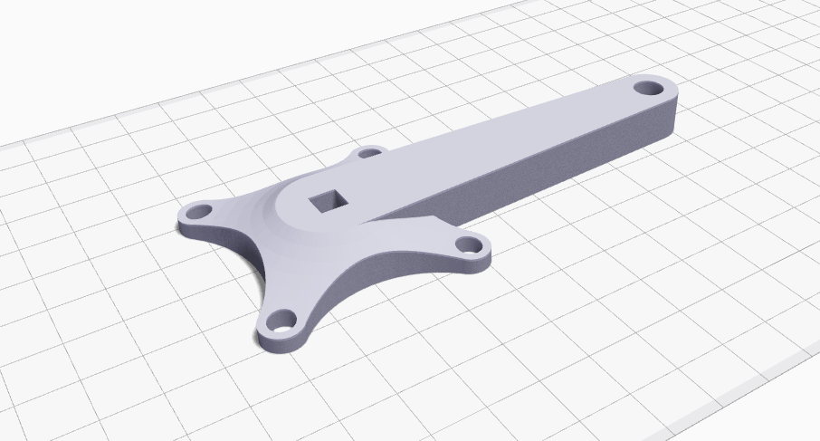 A 3D printed bicycle crank arm.