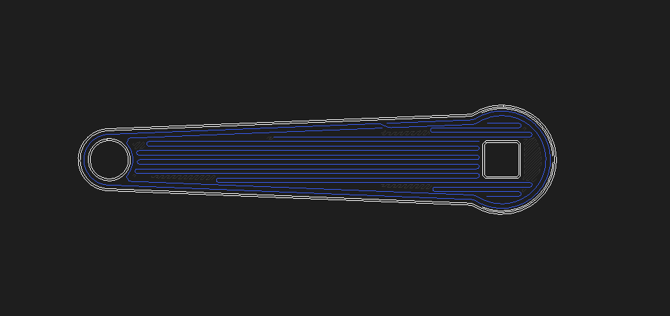 The top layer reinforcement of the crank arm.