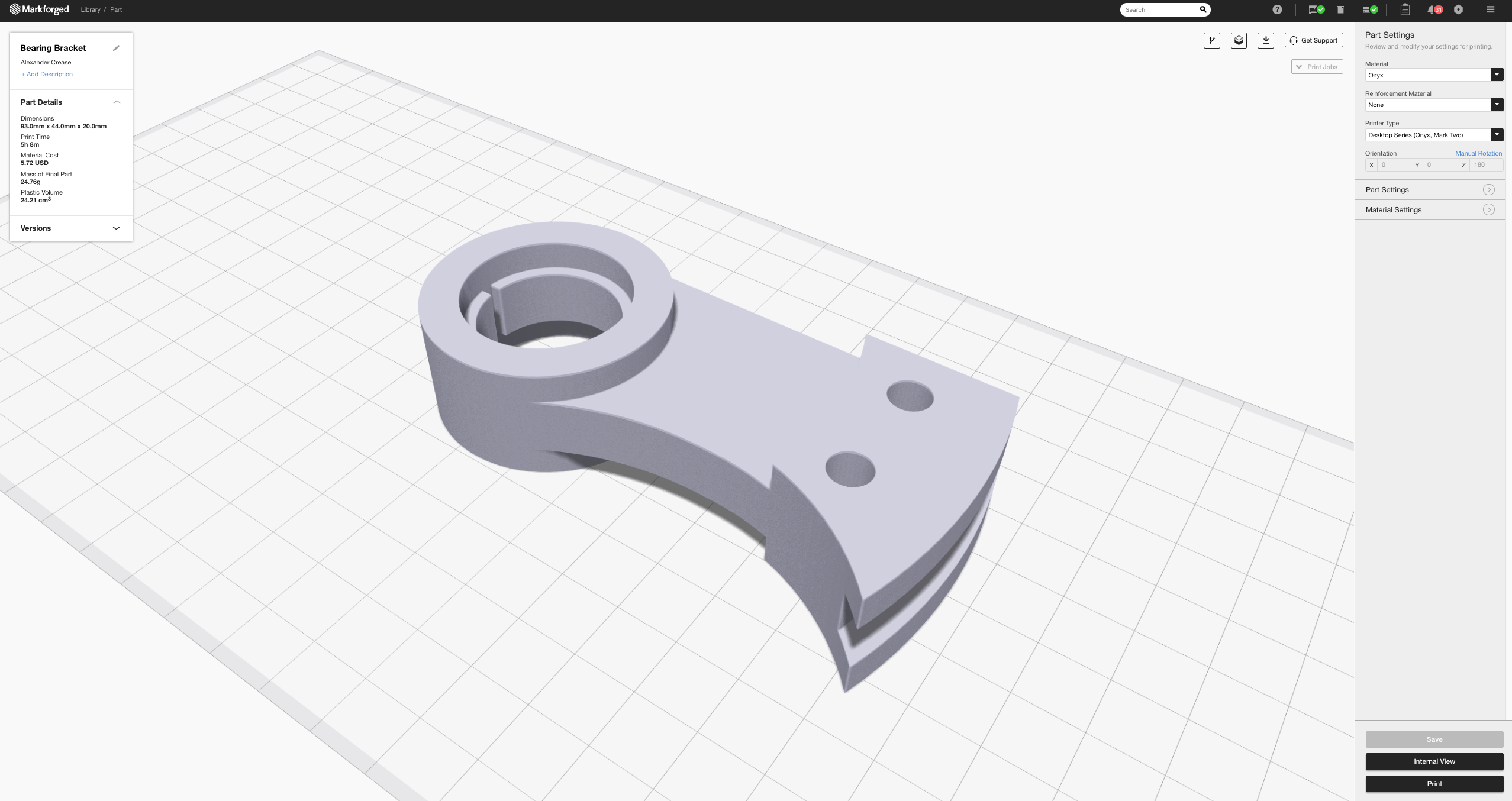 Selecting the build orientation in your 3D printing software impacts the way the 3D slicer generates toolpaths.